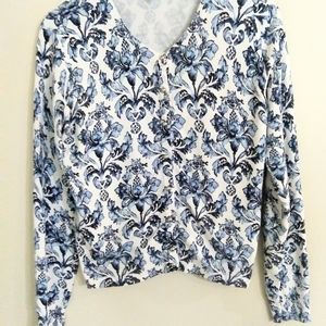 Damask navy cardigan